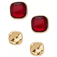 STYLE & CO 2-Pc. Set Colored Stone Square Stud Earrings Deals
