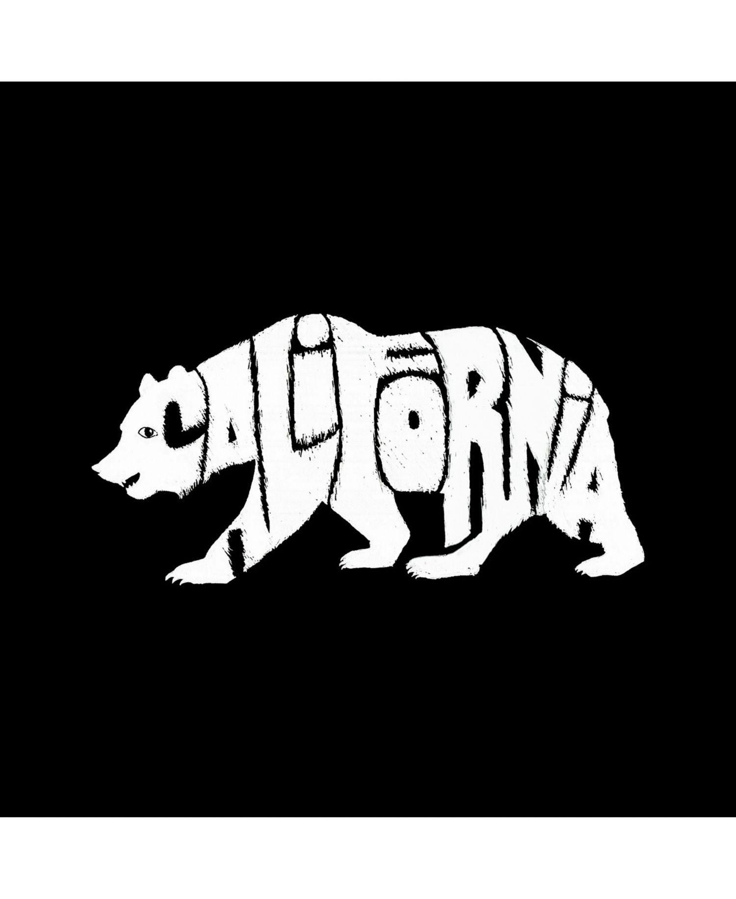 Men's Cotton/Poly Blend Word Art T-Shirt - California Bear