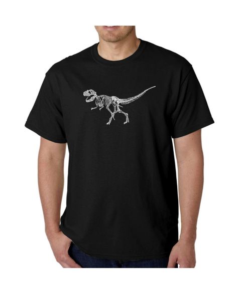 Мужская футболка LA Pop Art Word Art T-Shirt - Dinosaur T-Rex Skeleton, цвет: Чёрный