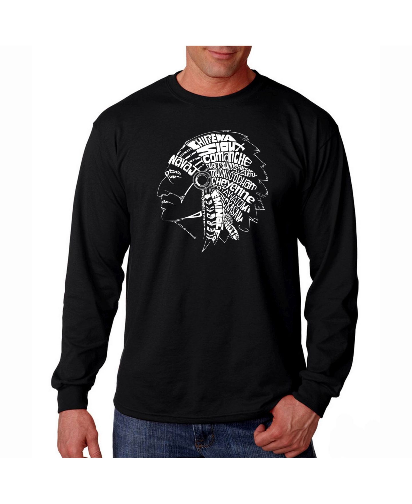 Мужская футболка LA Pop Art Word Art Long Sleeve, цвет: Чёрный — фото 1