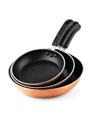 Cook N Home 02613 8, 9.5, and 12-Inch Nonstick Saute Omelet Skillet 3-Piece Fry Pan Set Copper