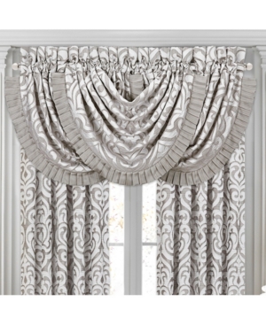 J Queen New York Luxembourg Waterfall Window Valance Bedding In Silver