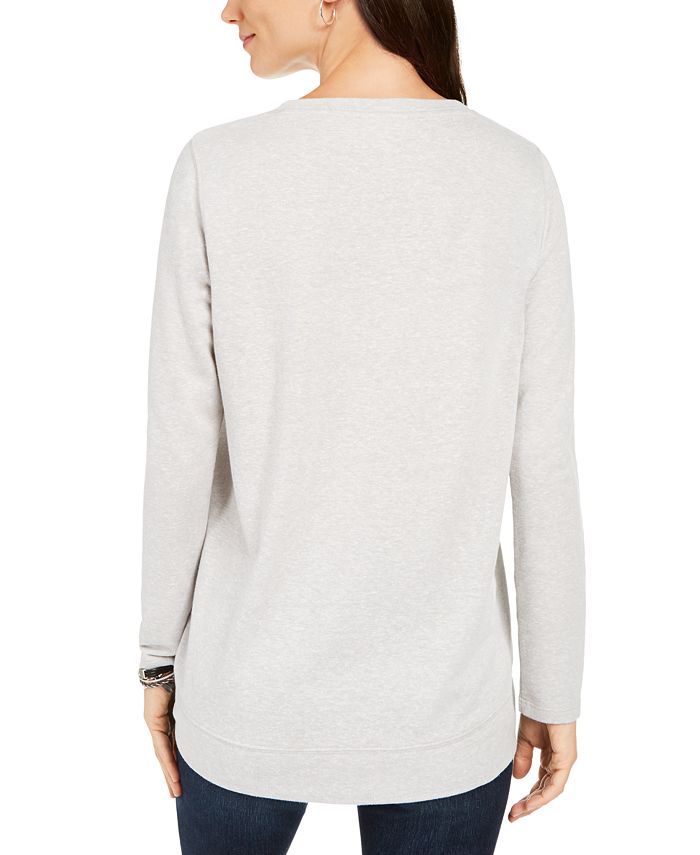 Style & Co Embellished Whimsy Sweatshirt, Created for Macy's - Macy's