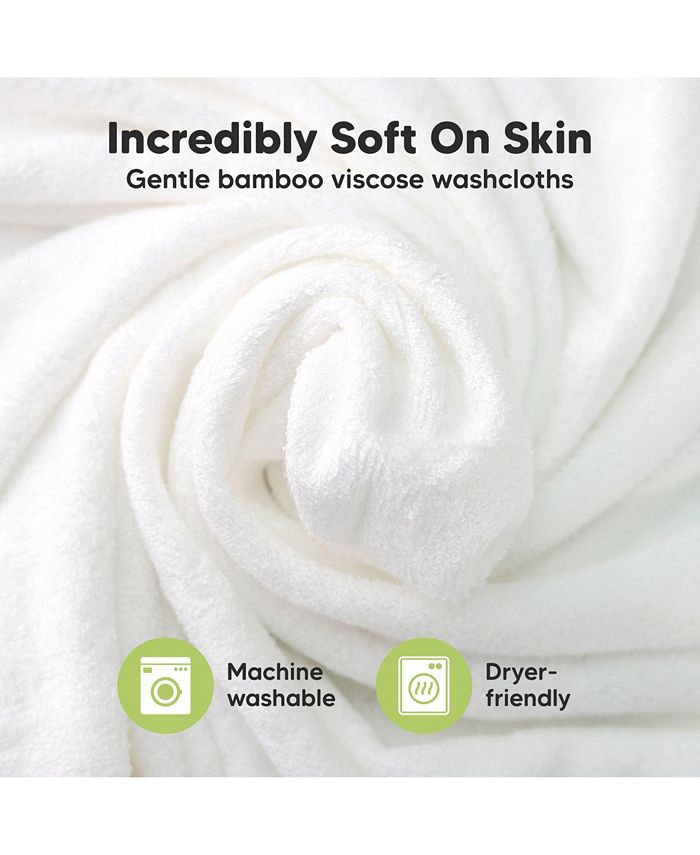 KeaBabies 6pk Deluxe Baby Washcloths, Organic and Soft Baby Wash Cloth, Baby Bath Towel, Face Cloths - White - No Size