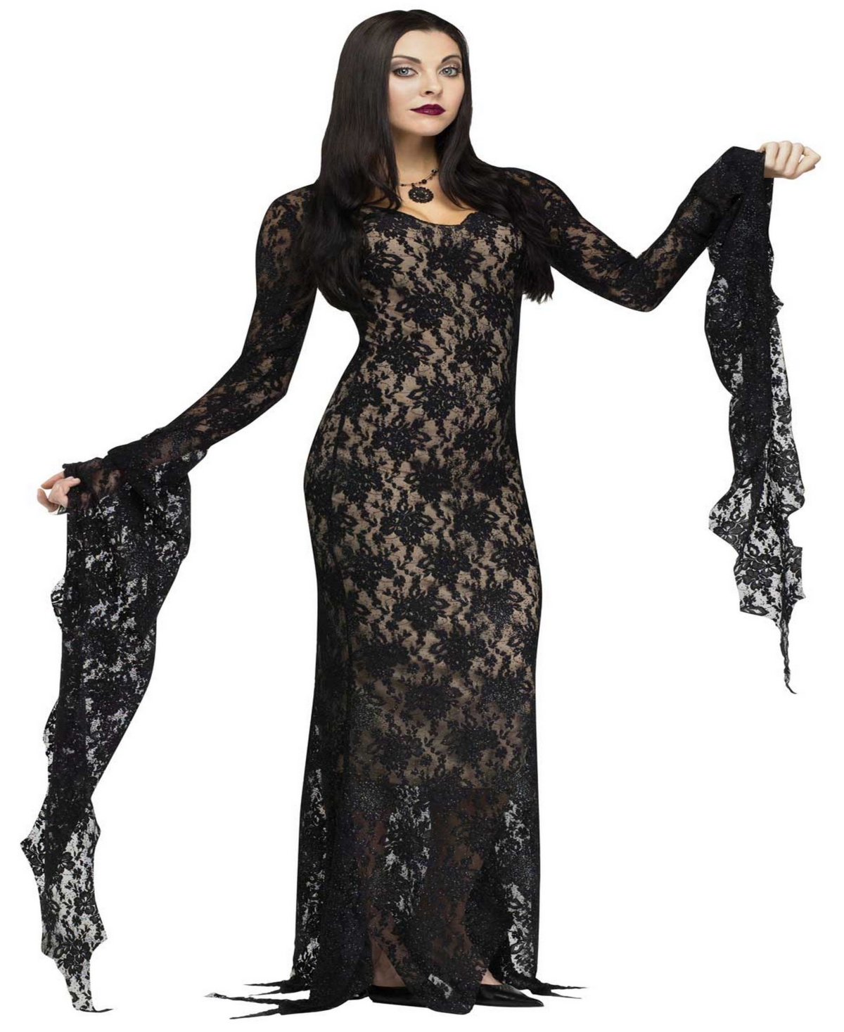 Buyseasons Buy Seasons Women's Lace Morticia Dress Costume