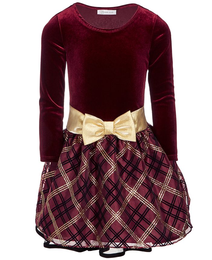 Bonnie jean velvet plaid dress online