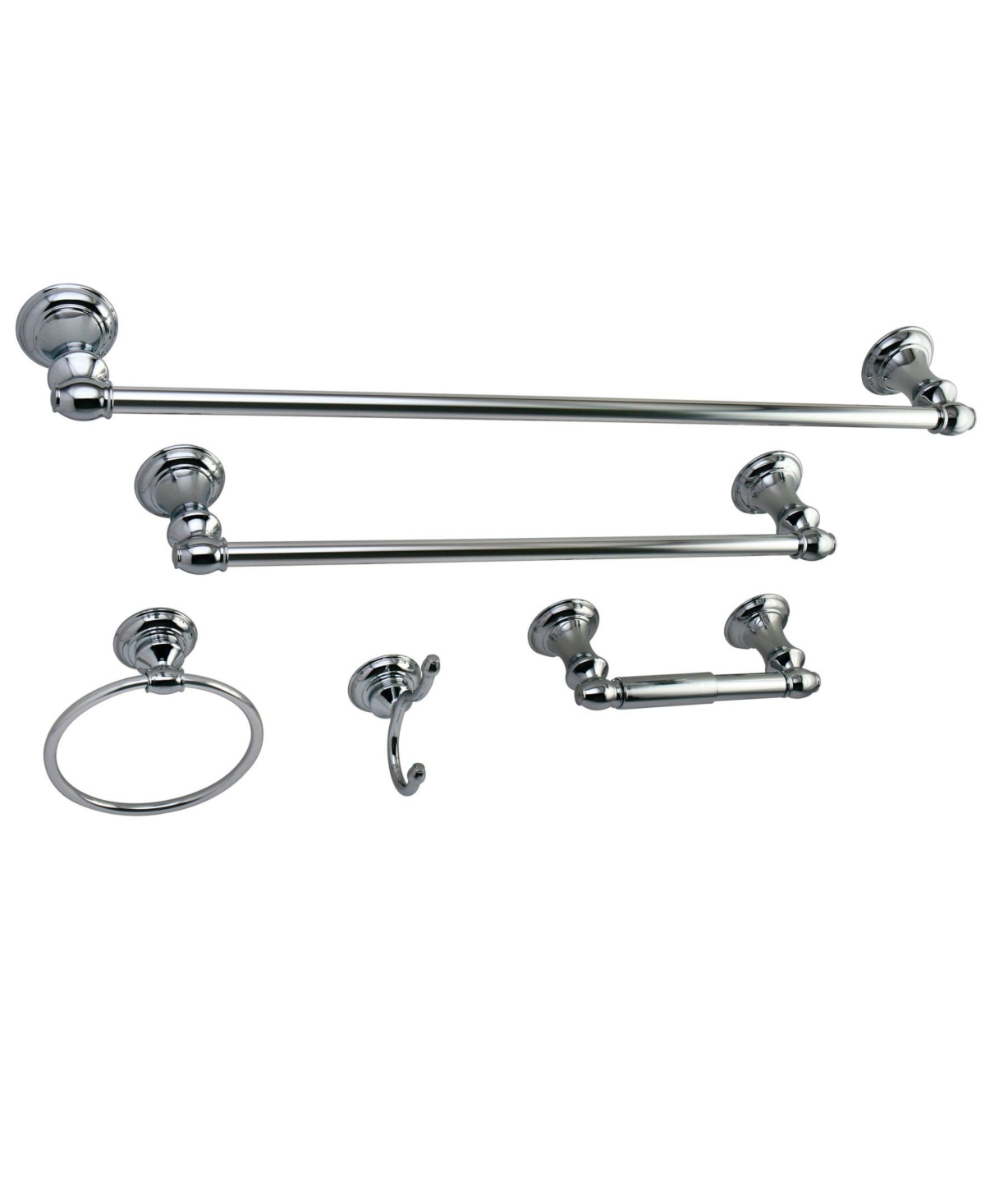 Kingston Brass Provence 5-Pc. Bathroom Accessory Set in Polished Chrome Bedding