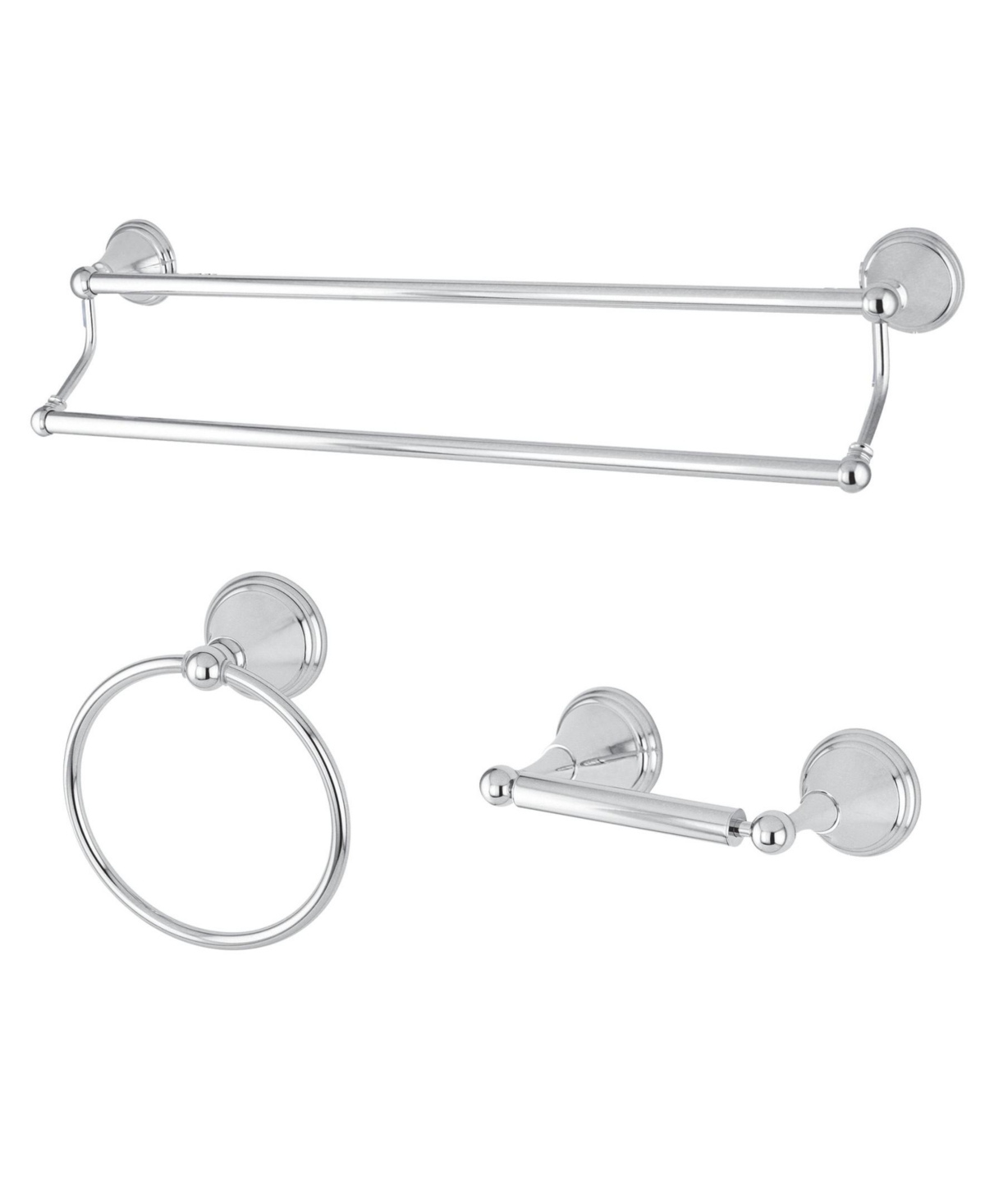 Kingston Brass Governor 3-Pc. Bathroom Accessories Set in Polished Chrome Bedding
