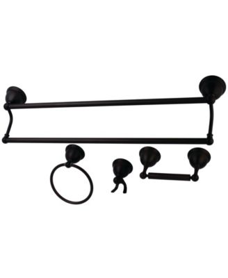 Kingston Brass Restoration 4-Pc. Dual Towel Bar Bathroom Hardware Set