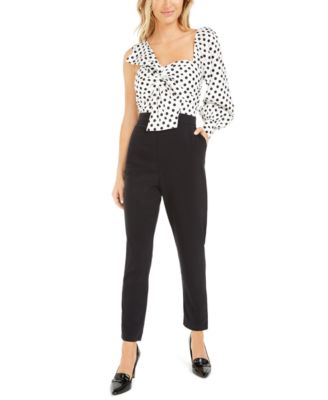 Bar III - One-Shoulder Twist-Front Jumpsuit