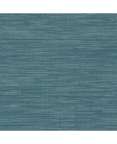 Nuwallpaper 216 X 20 5 Navy Grassweave Peel Stick Wallpaper