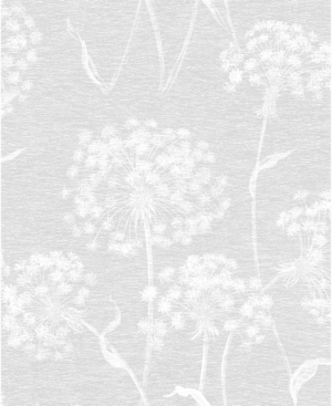 Advantage 20.5" X 369" Garvey Light Dandelion Wallpaper In Gray