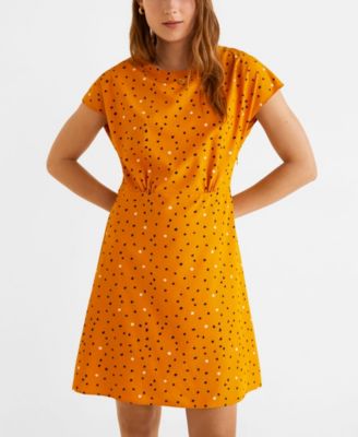 mango yellow polka dot dress