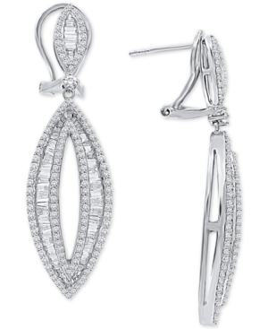 image of Diamond Marquise-Shape Drop Earrings (2 ct. t.w.) in 14k White Gold