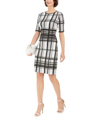 Taylor - Plaid Sheath Midi Dress