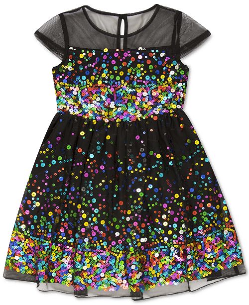 Speechless Little Girls Illusion Sequin Dress Reviews Kids Macy S