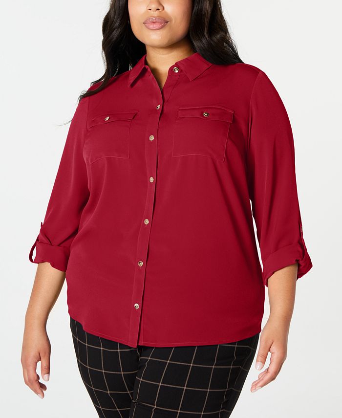 Charter Club Plus Size Button Front Shirt Created for Macy s Macy s