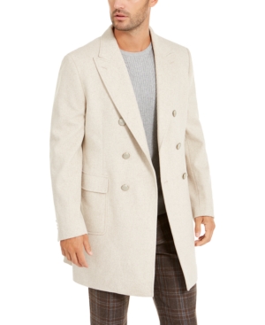 Tallia Men's Wool Slim-Fit Double-Breasted Overcoat - Macy's