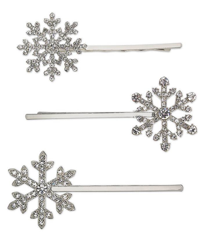 INC International Concepts INC 3-Pc. Set Silver-Tone Crystal Snowflake ...