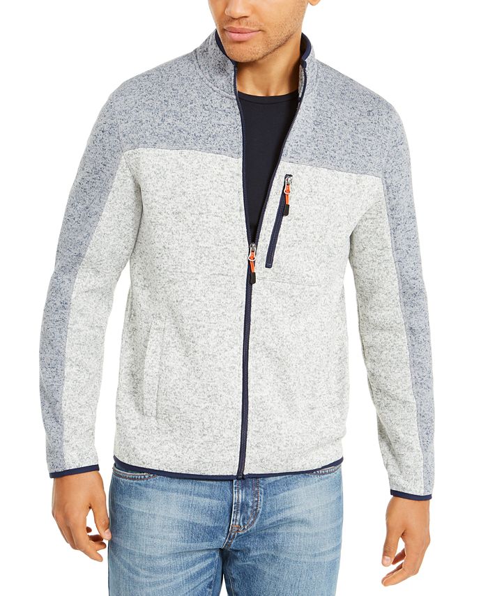 Club Room Men's RegularFit Colorblocked FullZip Fleece Sweater