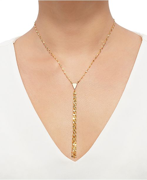 Macy's MultiStrand 17" Lariat Necklace in 14k Gold & Reviews Necklaces Jewelry & Watches