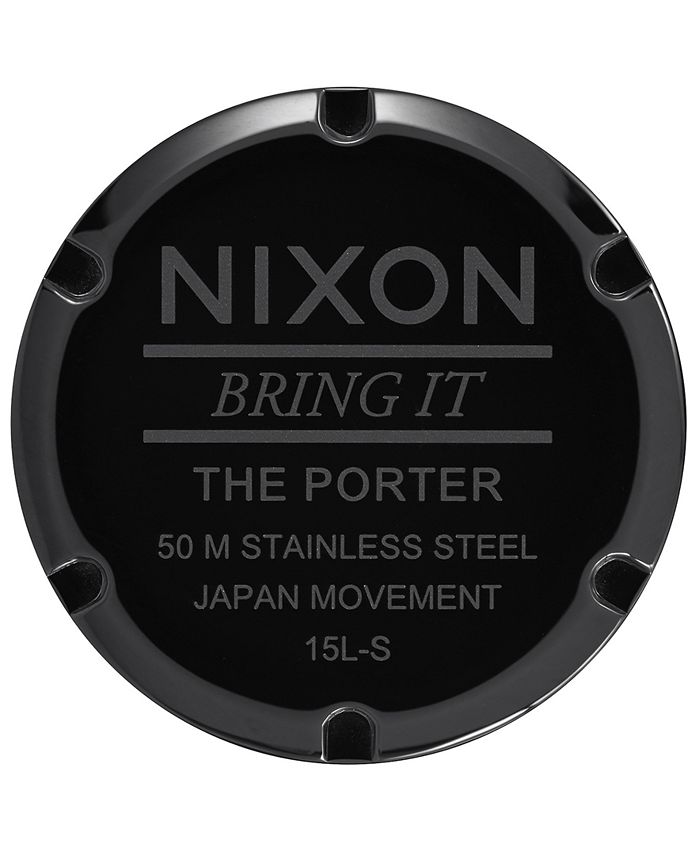 Nixon Porter Gun Metal Watch, Brown Leather Strap, 40mm, A1058 2368, New In Box