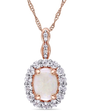 image of Opal (7/8 ct. t.w.), White Topaz (5/8 ct. t.w.) and Diamond Accent Vintage 17