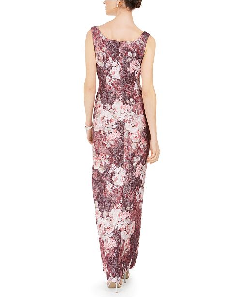 Adrianna Papell Metallic Floral-Print Gown & Reviews - Dresses - Women ...