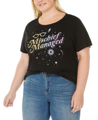 Modern Lux - Trendy Plus Size Mischief Managed Graphic-Print T-Shirt