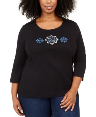 macy's plus size sequin tops