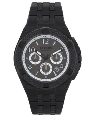 Versus Versace - Men's Chronograph Est&eacute;ve Black Stainless Steel Bracelet Watch 46mm