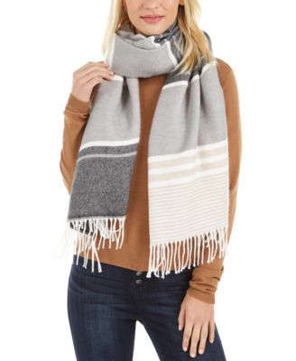 calvin klein striped blanket scarf