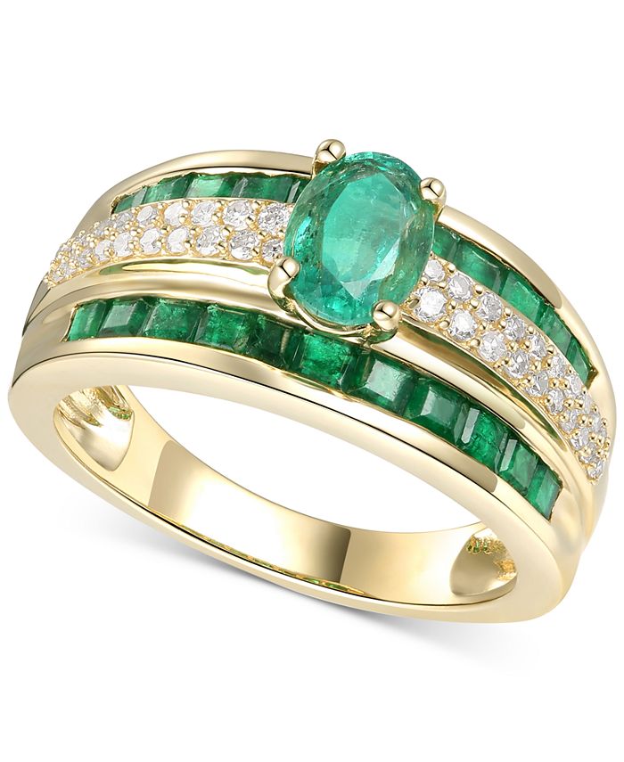 Macy's - Emerald (1-7/8 ct. t.w.) & Diamond (1/4 ct. t.w.) Ring in 14k Gold