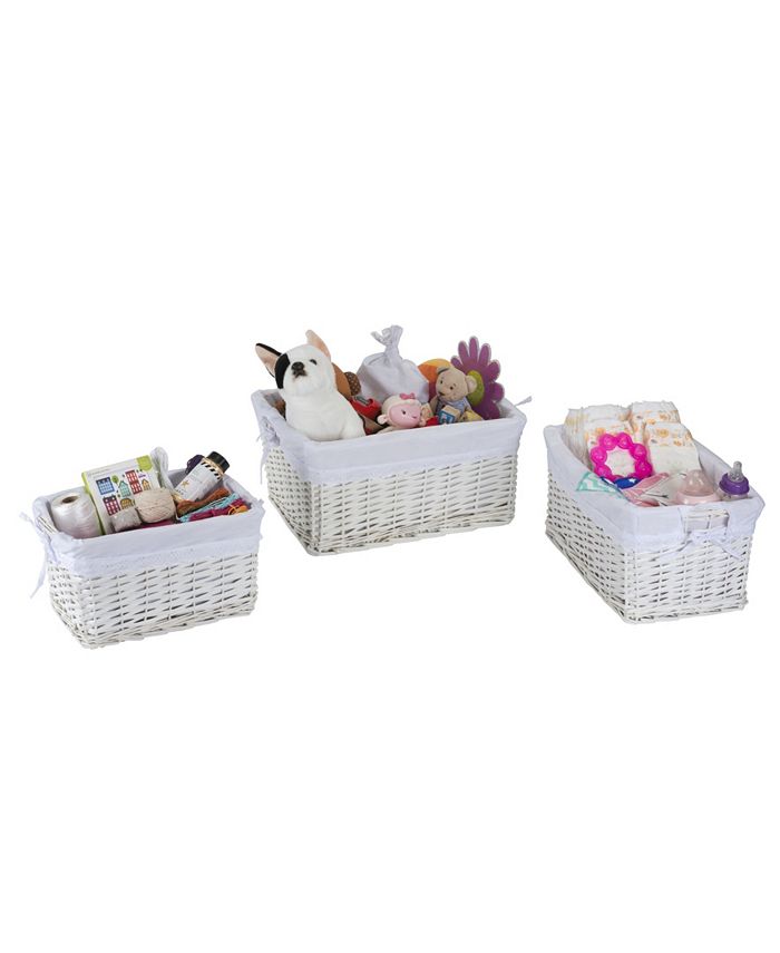 Badger Basket Set of Three Wicker Nursery Baskets with Liners Macy's