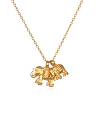 Satya Jewelry - Double Elephant Pendant 18" Necklace