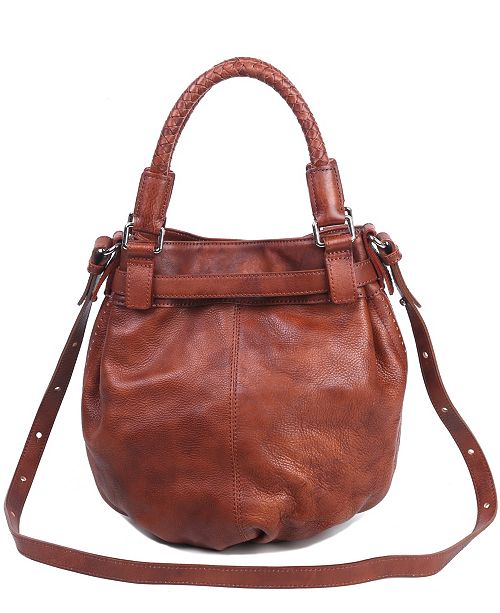 OLD TREND Pumpkin Leather Bucket Bag & Reviews - Handbags & Accessories ...