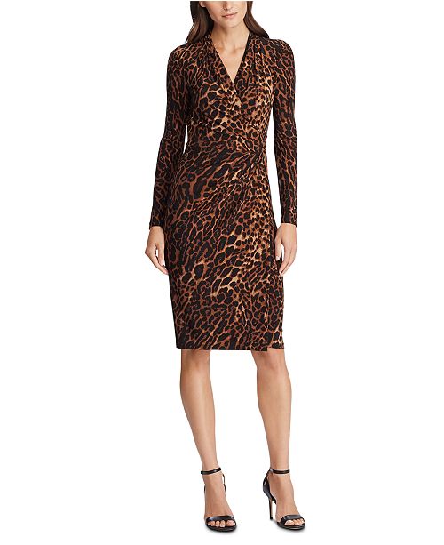 Lauren Ralph Lauren Ocelot Print Pleated Jersey Dress Reviews