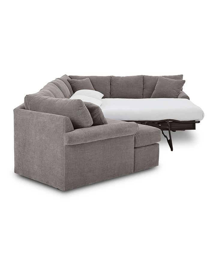 Furniture - Wedport 3-Pc. Fabric Sofa Return Sleeper Sectional Sofa with Cuddler