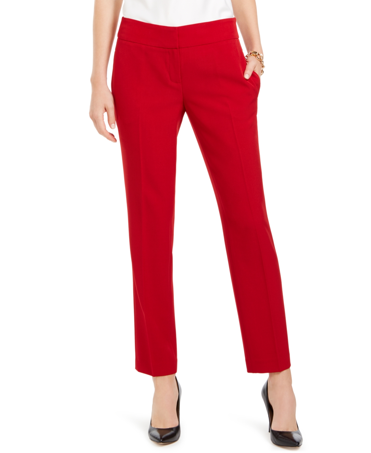 KASPER WOMEN'S STRETCH-CREPE STRAIGHT-LEG PANTS