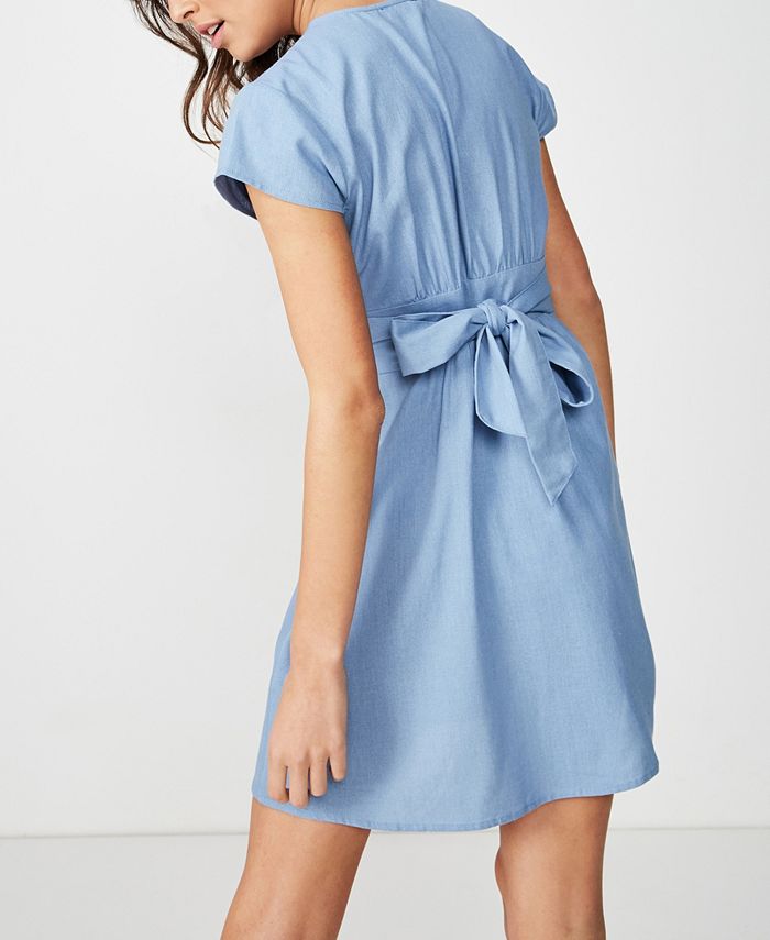 COTTON ON Woven Jenny Deep V Mini Dress Macy's