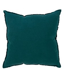 Fringed Linen Decorative Pillow, 20" x 20"