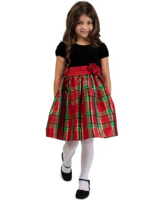 baby girl bonnie jean velvet plaid dress