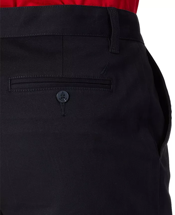 Men's Classic-Fit Stretch Solid Flat-Front Chino Deck Pants - thumbnail 3