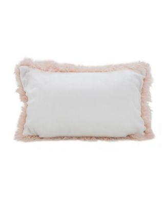 Mongolian Faux Fur Decorative Pillow, 12" x 20"