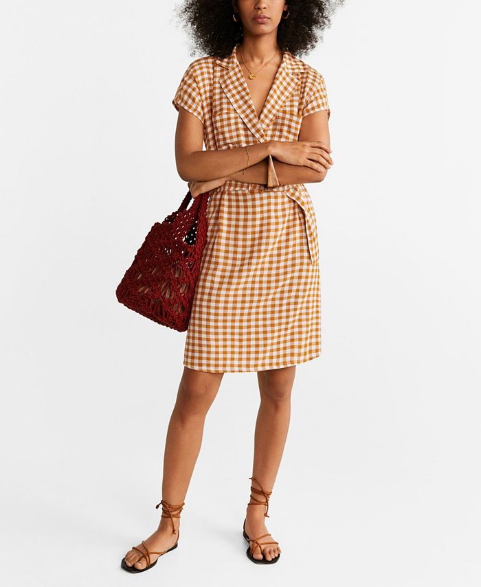 Mango checked dress deals