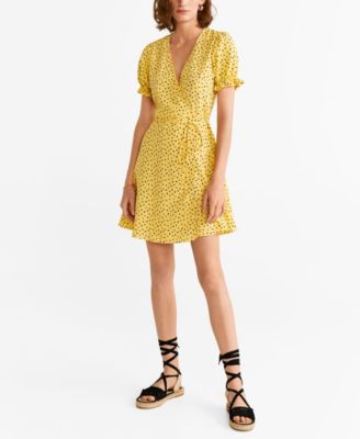 mango wrap polka dot dress