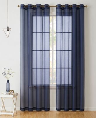 2 Piece Semi Sheer Voile Window Curtain Drapes Grommet Panels for Bedroom, Living Room & Kids Room