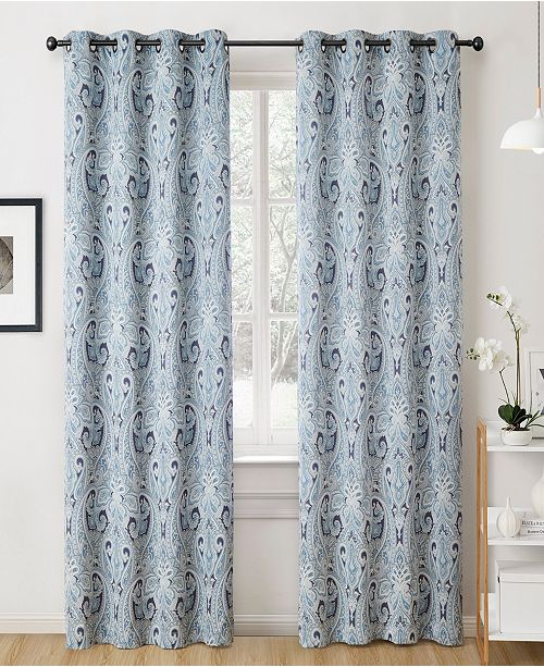 Blue Paisley Blackout Curtains The Best Image Of Curtain