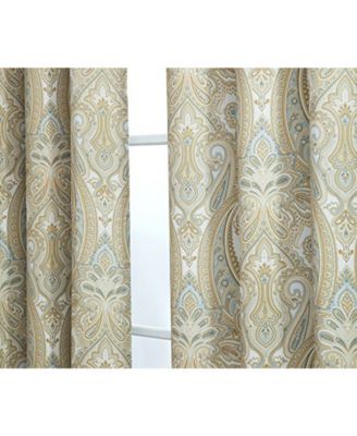 Paris Paisley Thermal Insulated Decorative Rod Pocket Short Scalloped Curtain Valance for Kitchen, Bathroom, Basement and Small Windows