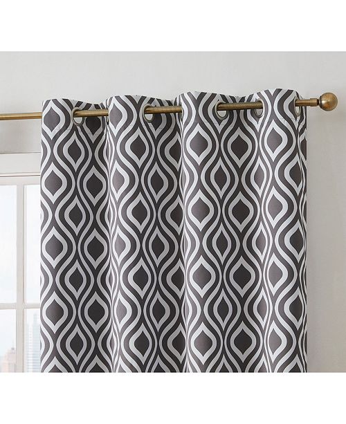 Hlc Me Obscura By Albany Blackout Grommet Curtain Panels 52 W X
